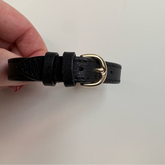 Strathberry Music Bar Black Leather Bracelet - Picture 11 of 13